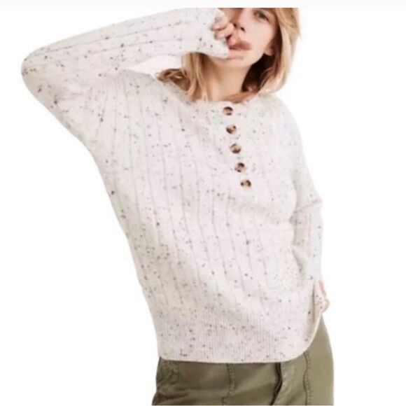 MADEWELL Wool Blend Bowden Henley Sweater in Coziest Yarn Size Small - Picture 1 of 7